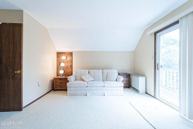 511 Overlook Ter, Stroudsburg, PA 18360 - living room with vaulted ceiling and carpet floors