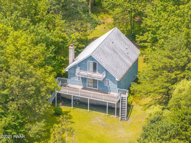 511 Overlook Ter, Stroudsburg, PA 18360 - aerial view of property and surrounding area featuring a heavily wooded area