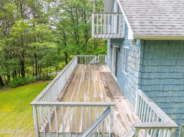 511 Overlook Ter, Stroudsburg, PA 18360 - wooden deck featuring a lawn