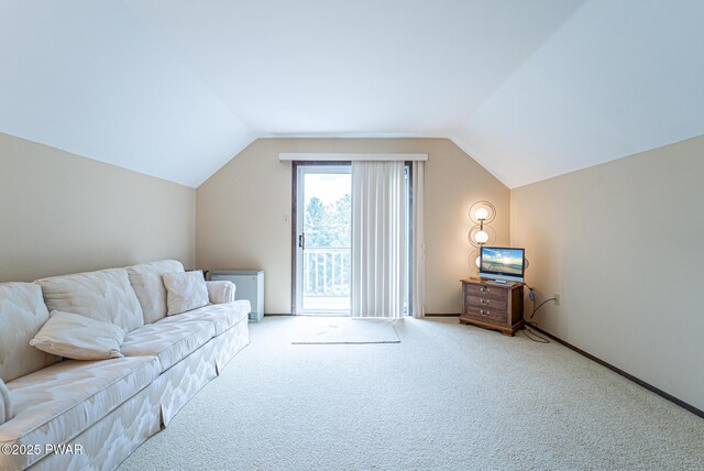 511 Overlook Ter, Stroudsburg, PA 18360 - living area featuring lofted ceiling and carpet flooring