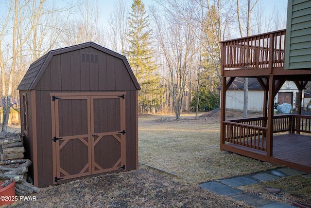 view of shed