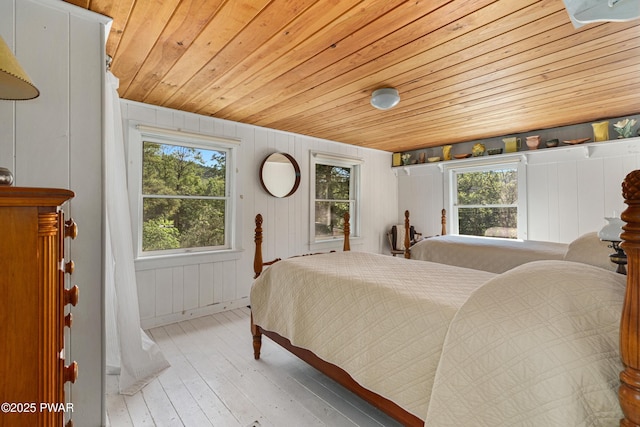 182 Lcpl Jacob Beisel Rd, Lackawaxen, PA 18435 - bedroom featuring wood ceiling, light wood-style floors, and wood walls