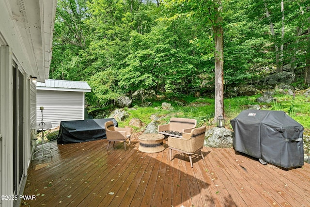 182 Lcpl Jacob Beisel Rd, Lackawaxen, PA 18435 - wooden terrace with area for grilling