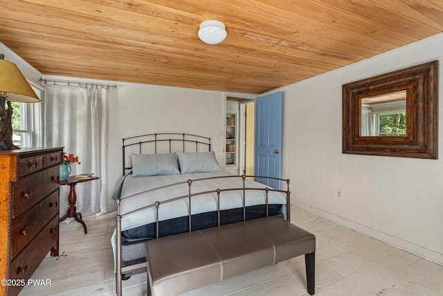 182 Lcpl Jacob Beisel Rd, Lackawaxen, PA 18435 - bedroom featuring wooden ceiling, baseboards, and wooden walls