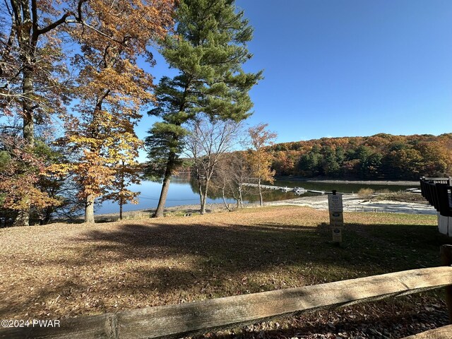 view of yard with a water view