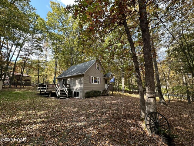 exterior space featuring a deck