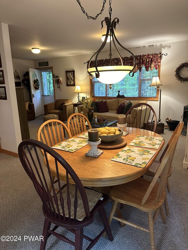 dining room featuring carpet floors