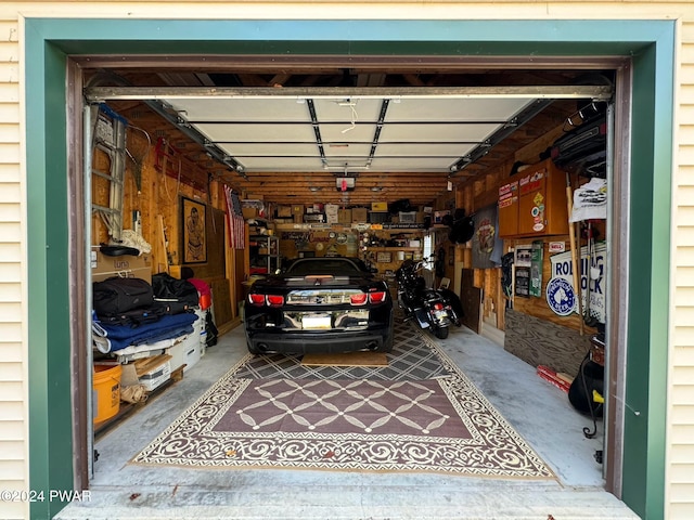 view of garage