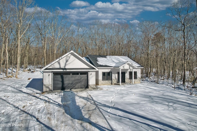 view of front of home featuring a garage