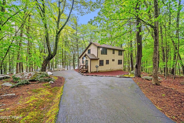 191 Water View Dr, Hawley, PA 18428 - view of front facade with asphalt driveway