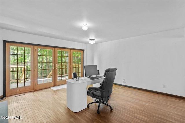 29 Hirshorn Dr, Newfoundland, PA 18445 - office space featuring light wood-type flooring, baseboards, and french doors