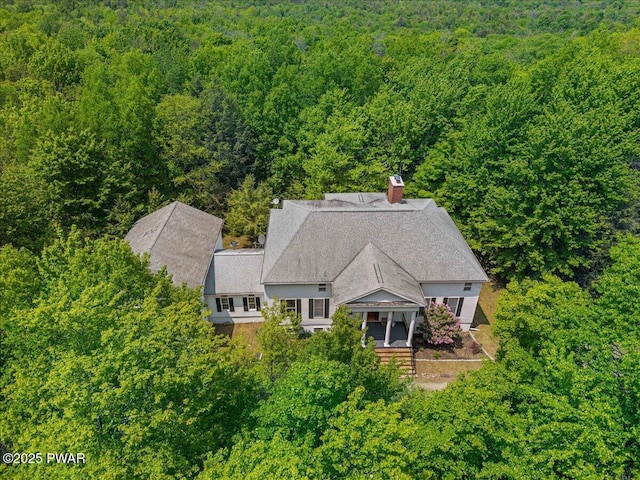 29 Hirshorn Dr, Newfoundland, PA 18445 - view from above of property with a heavily wooded area