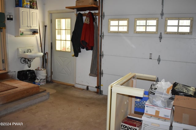 garage featuring sink