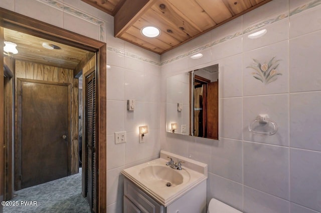 77 Brookfield Rd, Lake Ariel, PA 18436 - half bathroom with tile walls and vanity