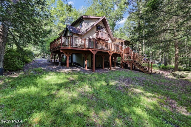 77 Brookfield Rd, Lake Ariel, PA 18436 - back of house featuring stairs and a deck
