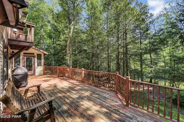 77 Brookfield Rd, Lake Ariel, PA 18436 - wooden terrace featuring area for grilling
