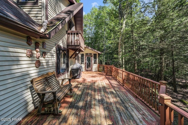 77 Brookfield Rd, Lake Ariel, PA 18436 - wooden terrace featuring grilling area