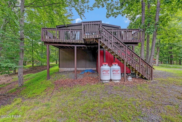 rear view of house with a deck