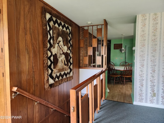 corridor with carpet floors