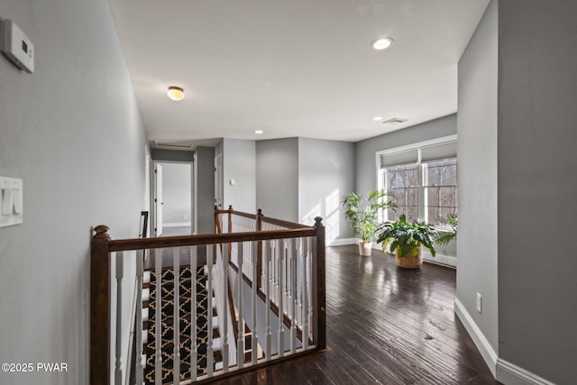 hall featuring dark hardwood / wood-style flooring