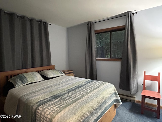 1024 Pitt Rd, Newfoundland, PA 18445 - carpeted bedroom featuring baseboard heating