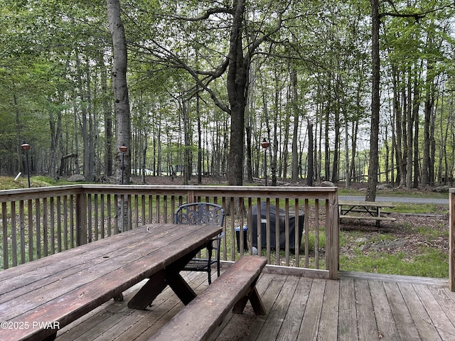 1024 Pitt Rd, Newfoundland, PA 18445 - wooden deck with outdoor dining space