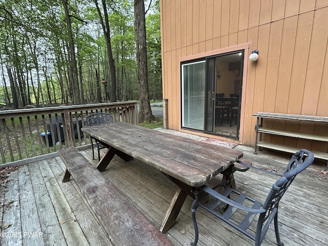 1024 Pitt Rd, Newfoundland, PA 18445 - wooden terrace with outdoor dining area