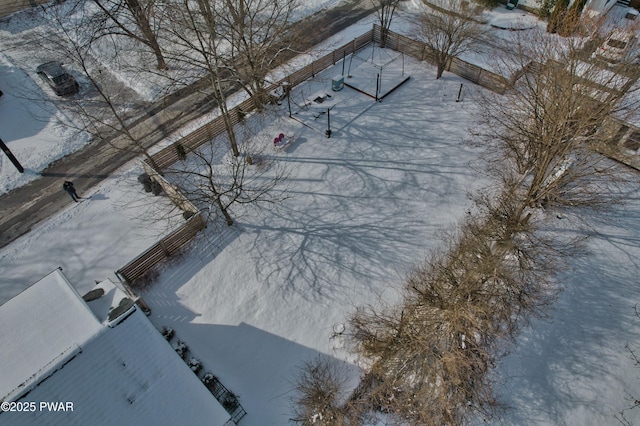 view of snowy aerial view