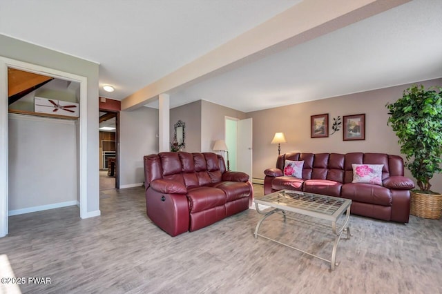 1528 Mount Cobb Rd, Jefferson Township, PA 18436 - living room featuring wood finished floors and baseboards