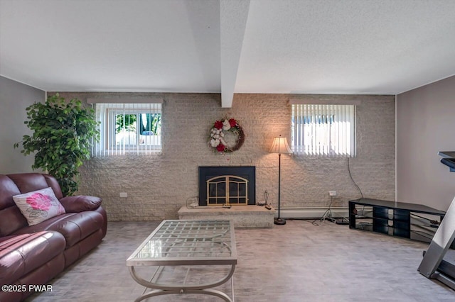 1528 Mount Cobb Rd, Jefferson Township, PA 18436 - living room featuring a fireplace and carpet floors