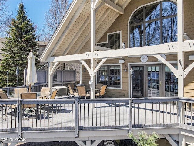 exterior space with outdoor dining area