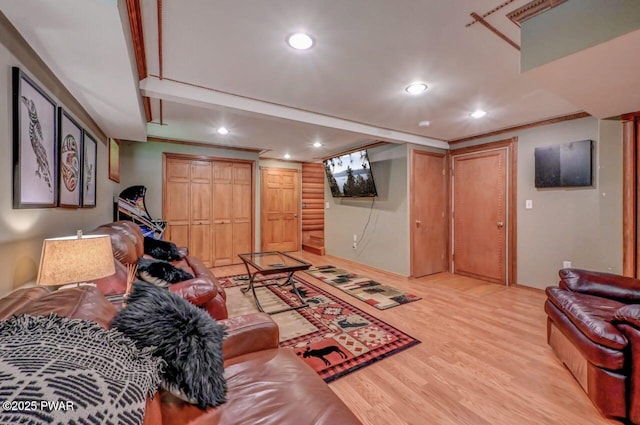 1007 Apache Ct, Lake Ariel, PA 18436 - living area with recessed lighting and light wood-style floors