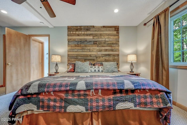 1007 Apache Ct, Lake Ariel, PA 18436 - bedroom with carpet floors, recessed lighting, baseboards, and a ceiling fan