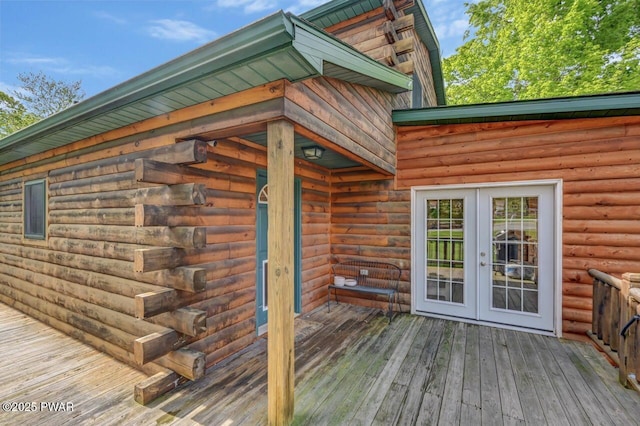 1007 Apache Ct, Lake Ariel, PA 18436 - wooden terrace with french doors