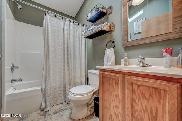 1007 Apache Ct, Lake Ariel, PA 18436 - full bathroom featuring toilet, shower / bathtub combination with curtain, and vanity