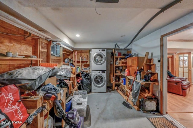 1007 Apache Ct, Lake Ariel, PA 18436 - storage featuring stacked washing machine and dryer
