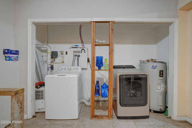 161 Lakeview Dr, Dingmans Ferry, PA 18328 - laundry area with washing machine and dryer and electric water heater