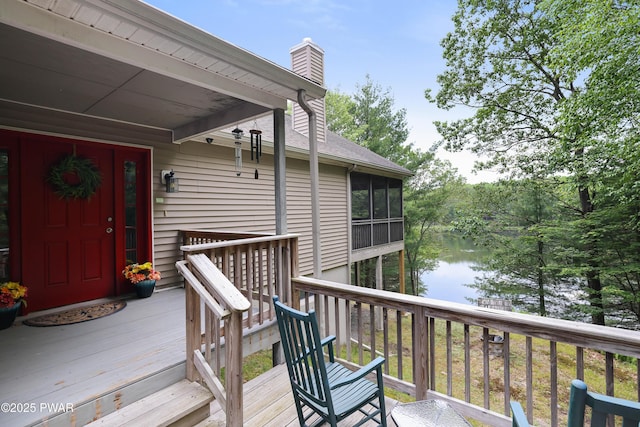 102 Circle Dr, Milford, PA 18337 - deck featuring a water view