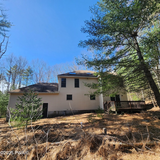 111 Ranger Rd, Greeley, PA 18425 - back of house featuring a deck and a shingled roof