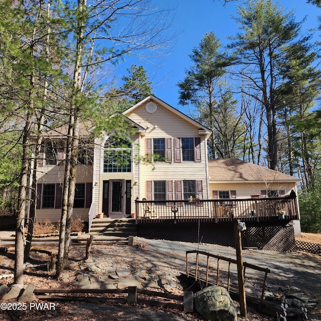 111 Ranger Rd, Greeley, PA 18425 - view of front of home featuring a wooden deck