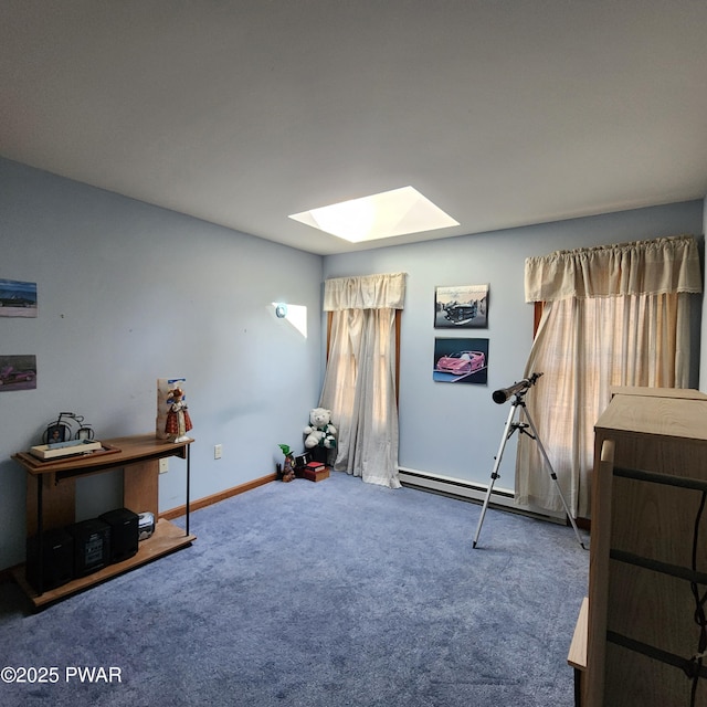 111 Ranger Rd, Greeley, PA 18425 - miscellaneous room featuring a skylight, plenty of natural light, baseboards, and carpet floors