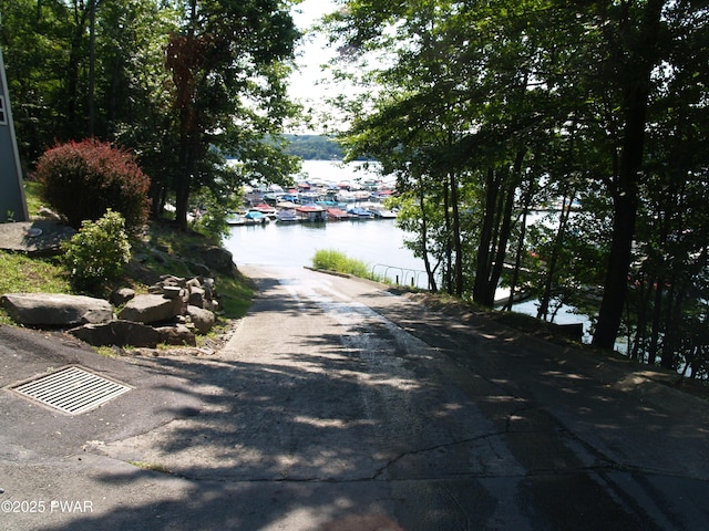 1032 Deer Field Ct, Lake Ariel, PA 18436 - view of asphalt road featuring a water view and view of marina