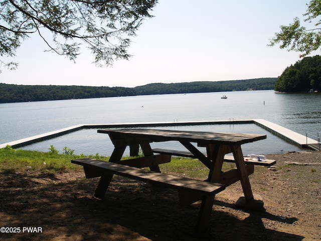 1032 Deer Field Ct, Lake Ariel, PA 18436 - dock with a water view and a forest view