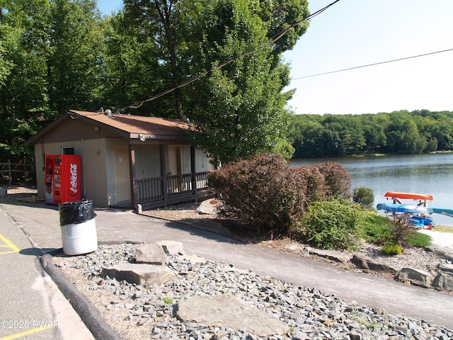 1032 Deer Field Ct, Lake Ariel, PA 18436 - view of front of home with a water view and a forest view
