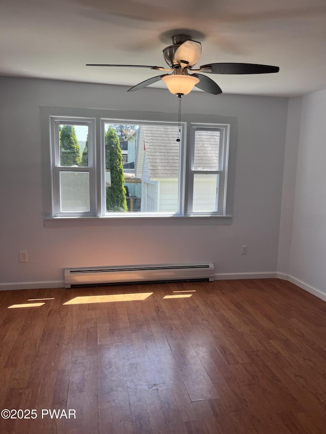 109 N St, Forest City, PA 18421 - unfurnished room with ceiling fan, baseboard heating, and wood finished floors