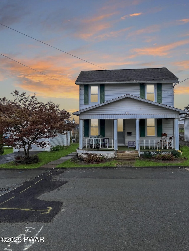 view of front of property with covered porch