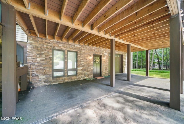 view of patio featuring a carport