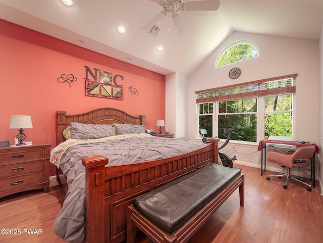 803 Macintosh Way, Matamoras, PA 18336 - bedroom with recessed lighting, ceiling fan, light wood-type flooring, and visible vents