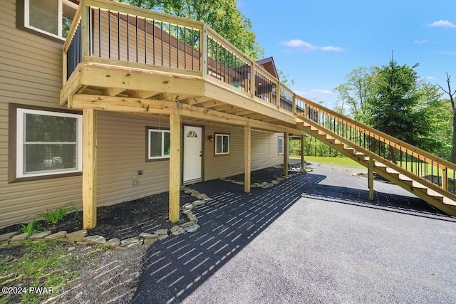 109 Widgeon Ln, Lords Valley, PA 18428 - view of patio with stairway and a wooden deck