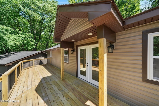 deck featuring french doors